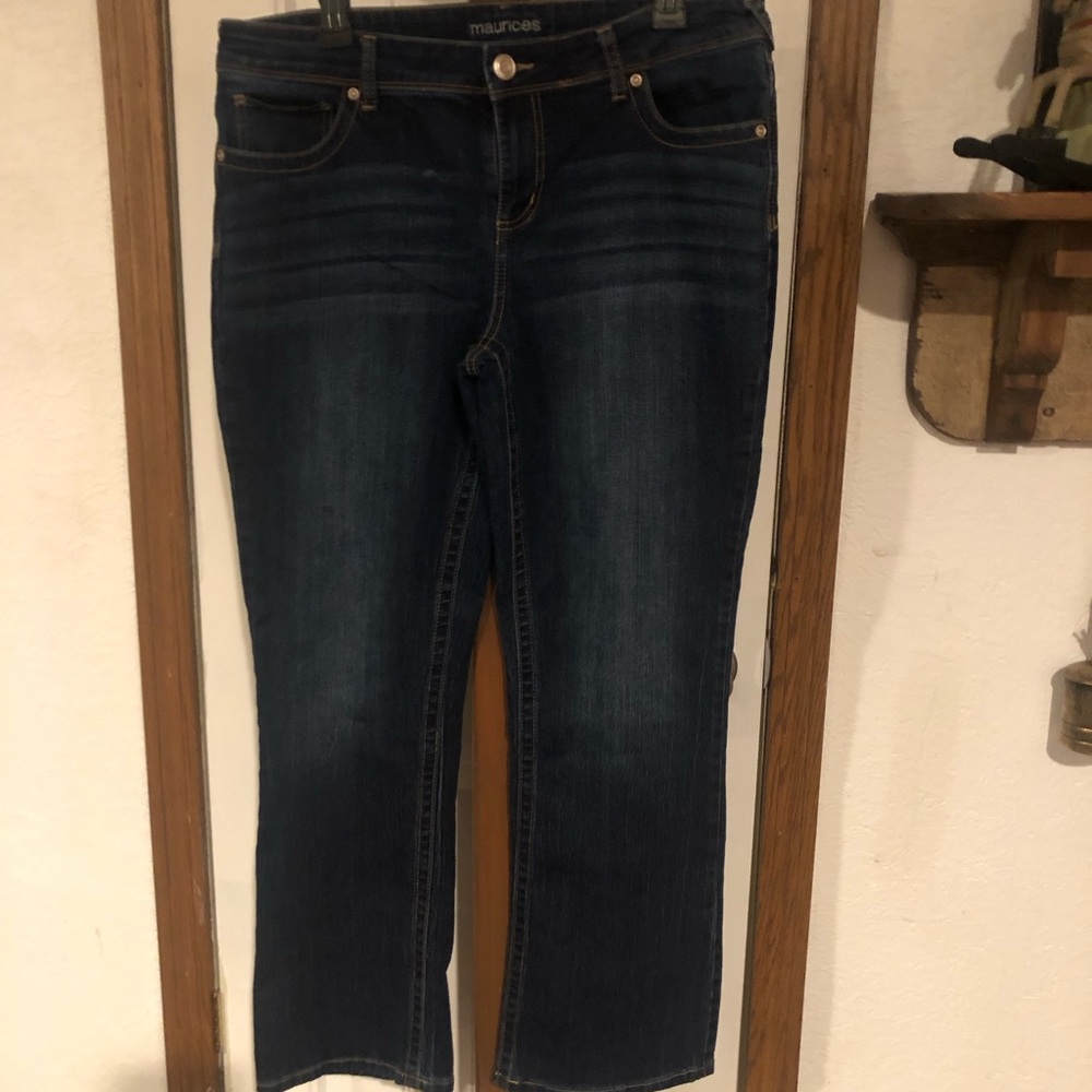 Straight Leg Dark Blue Jeans womens